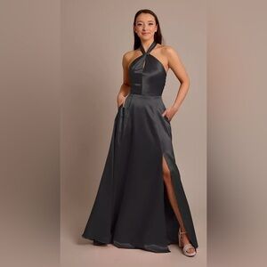 David’s Bridal Luxe Charmeuse Halter Dress